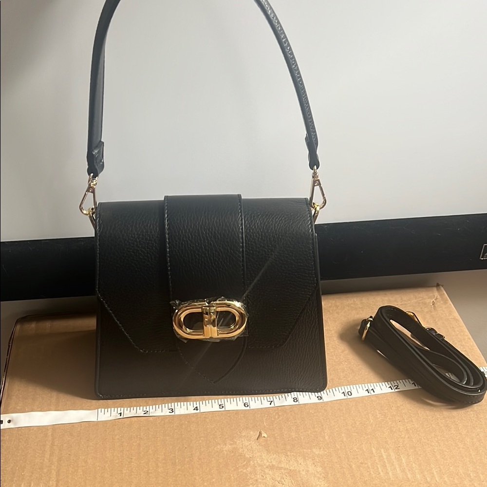 Black Italian Leather Handbag